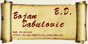 Bojan Dabulović vizit kartica